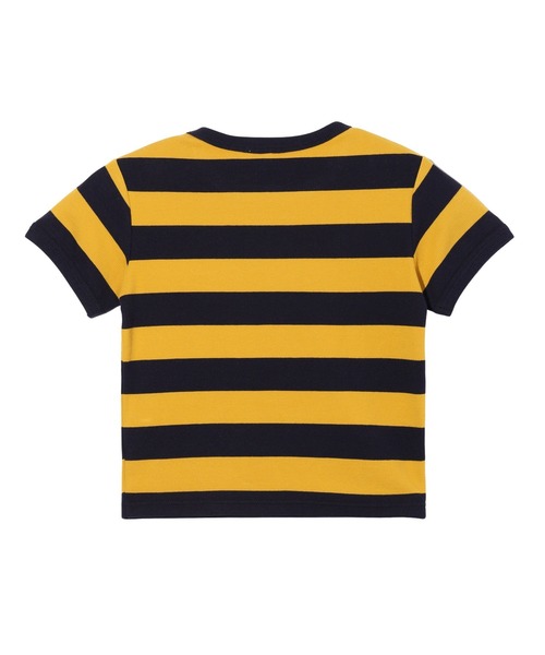 X-girl（エックスガール）の「STRIPED S/S TEE（Tシャツ/カットソー・レディース・ライトブルー/ブラック/イエロー・M/S）」の4枚目の写真