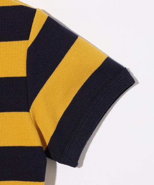 X-girl（エックスガール）の「STRIPED S/S TEE（Tシャツ/カットソー・レディース・ライトブルー/ブラック/イエロー・M/S）」の7枚目の写真