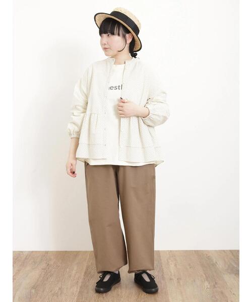 Samansa Mos2（サマンサ モスモス）の「柄アソートバンドカラーフリルブラウス（シャツ/ブラウス・レディース・ブルー/オフホワイト/ネイビー/キナリ・F）」の16枚目の写真