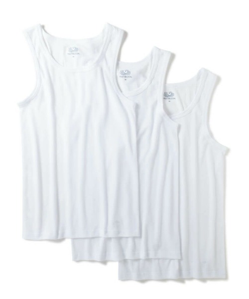 FRUIT OF THE LOOM(フルーツオブザルーム)の「FRUIT OF THE LOOM リブタンクトップ 3Pパック(タンクトップ・メンズ・ホワイト/ブラック/グレー・M/L/XL)」の2枚目の写真
