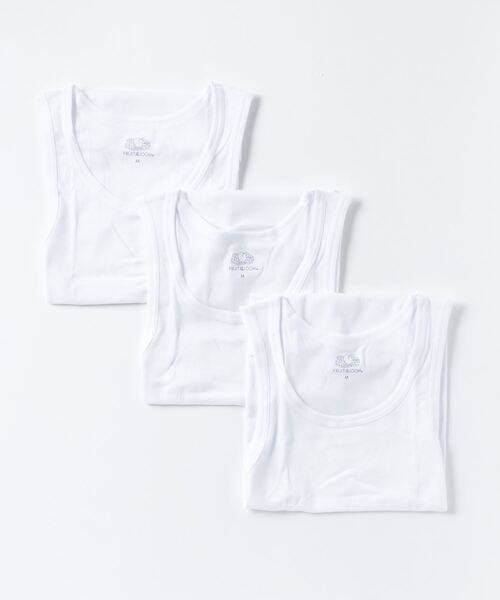 FRUIT OF THE LOOM(フルーツオブザルーム)の「FRUIT OF THE LOOM リブタンクトップ 3Pパック(タンクトップ・メンズ・ホワイト/ブラック/グレー・M/L/XL)」の11枚目の写真