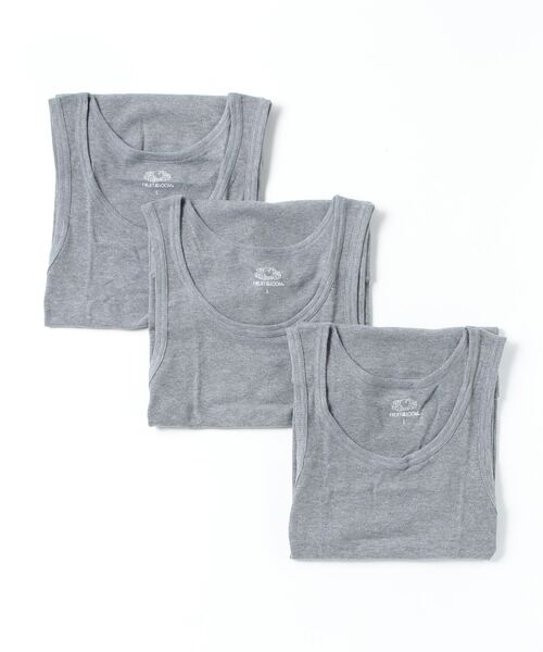 FRUIT OF THE LOOM(フルーツオブザルーム)の「FRUIT OF THE LOOM リブタンクトップ 3Pパック(タンクトップ・メンズ・ホワイト/ブラック/グレー・M/L/XL)」の13枚目の写真