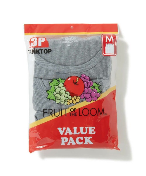 FRUIT OF THE LOOM(フルーツオブザルーム)の「FRUIT OF THE LOOM リブタンクトップ 3Pパック(タンクトップ・メンズ・ホワイト/ブラック/グレー・M/L/XL)」の6枚目の写真