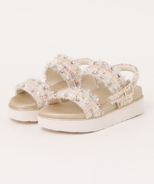 ANTEPRIMA（アンテプリマ）の「小花モチーフフットベッドサンダル（サンダル・レディース・ピンク/グレー/ブラック/ベージュ/アイボリー・S(22.5cm)/M(23.5cm)/L(24.5cm)）」の4枚目の写真