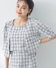 earth music&ecology | SET2点 カットソーツィードアンサンブル(カーディガン/ボレロ)