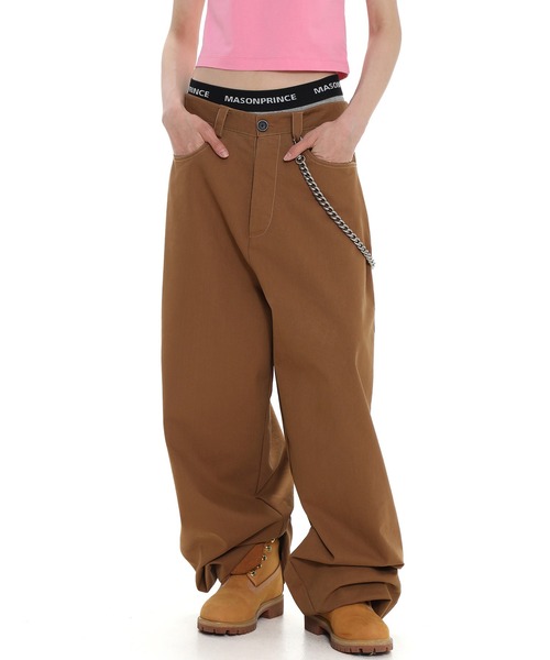 ワイドシルエット ハイウエスト カラーパンツ XXK4239【MASONPRINCE】（その他パンツ）｜MASONPRINCE（メイソンプリンス）