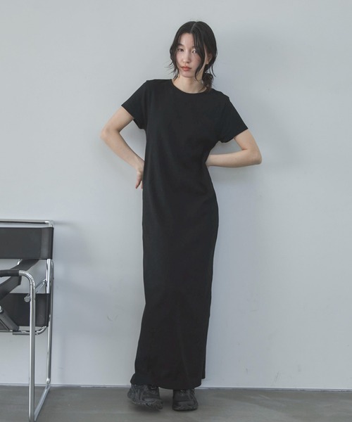 TALL/2Tサイズあり】カットリブハーフスリーブワンピース（ワンピース
