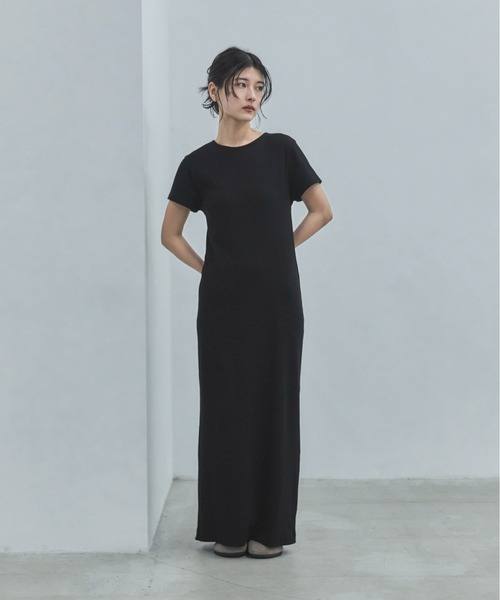 TALL/2Tサイズあり】カットリブハーフスリーブワンピース（ワンピース