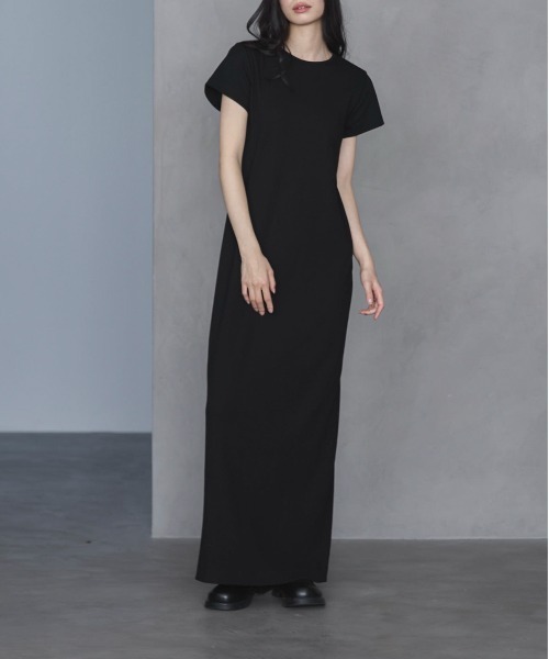 TALL/2Tサイズあり】カットリブハーフスリーブワンピース（ワンピース