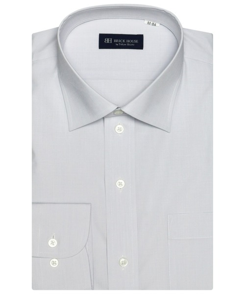 TOKYO SHIRTS(トウキョウシャツ)の「形態安定ノーアイロン ワイド 長袖ビジネスワイシャツ(ビジネスシャツ・メンズ・グレー・首回り37cm-裄丈80cm/首回り39cm-裄丈80cm/首回り39cm-裄丈84cm/首回り41cm-裄丈82cm/首回り41cm-裄丈86cm/首回り42cm-裄丈82cm/首回り42cm-裄丈86cm/首回り43cm-裄丈82cm/首回り43cm-裄丈86cm/首回り37cm-裄丈84cm)」の1枚目の写真