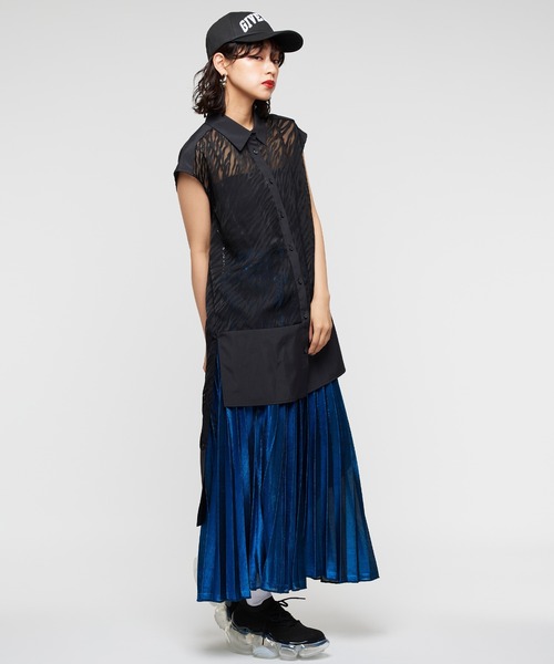 【Narcissus】メタリックカラープリーツスカート