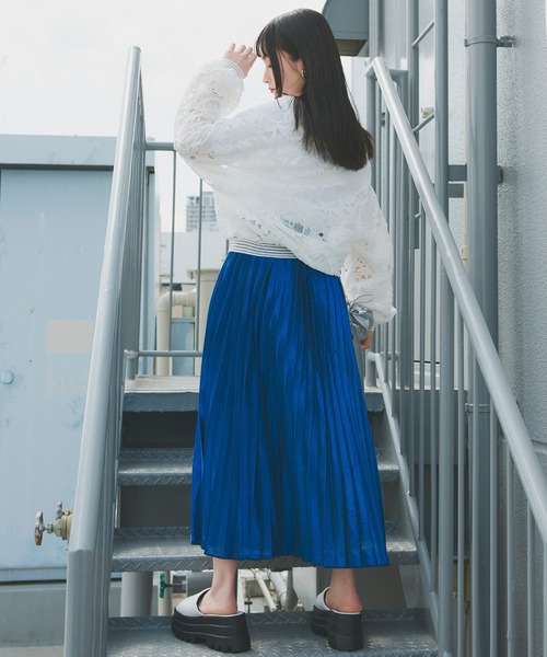 【Narcissus】メタリックカラープリーツスカート