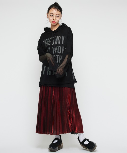 【Narcissus】メタリックカラープリーツスカート