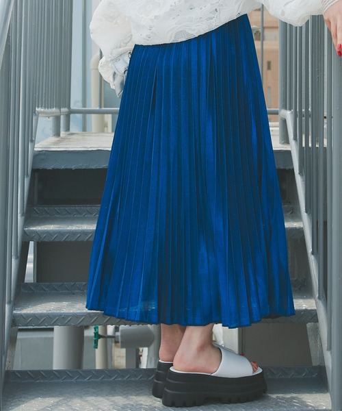 【Narcissus】メタリックカラープリーツスカート