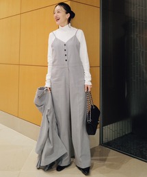 美品♪オブレクト×高山都さん オケージョンキャミオールインワン ブラック サロペ 高山都さんとの最新コラボオケージョンセットアップ、大変ご好評