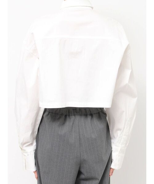 ELENDEEK（エレンディーク）の「クロップドシャツブラウス（シャツ/ブラウス・レディース・オフホワイト/インディゴブルー・FREE）」の3枚目の写真