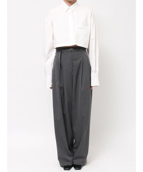 ELENDEEK（エレンディーク）の「クロップドシャツブラウス（シャツ/ブラウス・レディース・オフホワイト/インディゴブルー・FREE）」の10枚目の写真