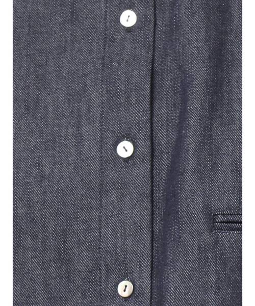 ELENDEEK（エレンディーク）の「クロップドシャツブラウス（シャツ/ブラウス・レディース・オフホワイト/インディゴブルー・FREE）」の11枚目の写真