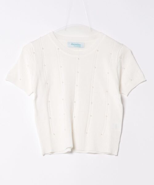 Jasmine Grandiflorum(ジャスミングランディフローラム)の「【Jasmine】パワショルパールニット半袖トップス (SS)(Tシャツ/カットソー・レディース・ブルー/ブラック/イエロー/ホワイト/ピンク・FREE)」の11枚目の写真