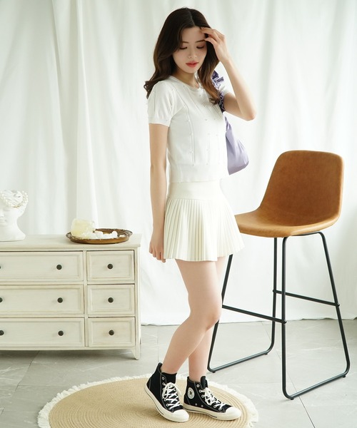 Jasmine Grandiflorum(ジャスミングランディフローラム)の「【Jasmine】パワショルパールニット半袖トップス (SS)(Tシャツ/カットソー・レディース・ブルー/ブラック/イエロー/ホワイト/ピンク・FREE)」の13枚目の写真