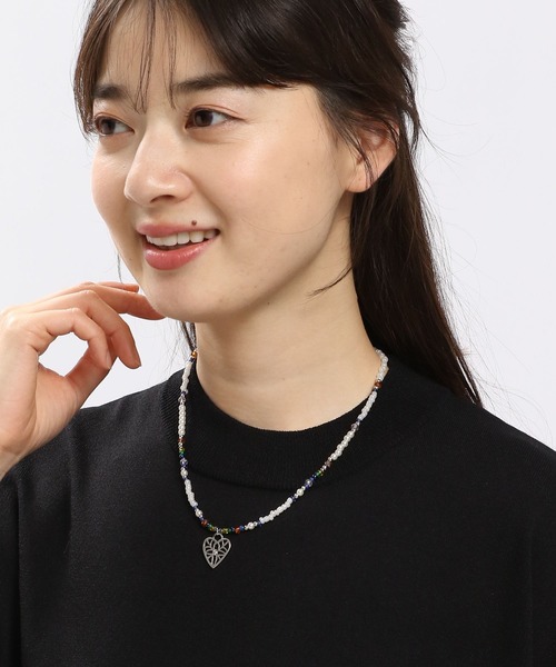 GLOBAL WORK Smile Seed Store(グローバルワーク スマイルシードストア)の「ハートビーズネックレス/111161(ネックレス・レディース・シルバー/ゴールド・FREE)」の2枚目の写真