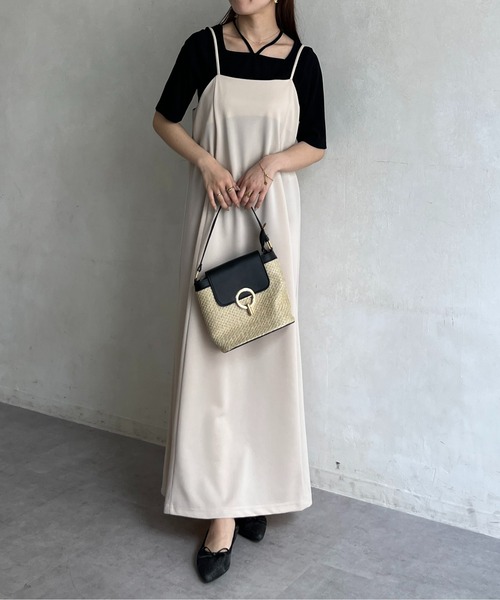 Thevon(ゼボン)の「ランダムリブホルターネック5分袖プルオーバー(Tシャツ/カットソー・レディース・アイボリー/ブラック/グリーン・FREE)」の21枚目の写真