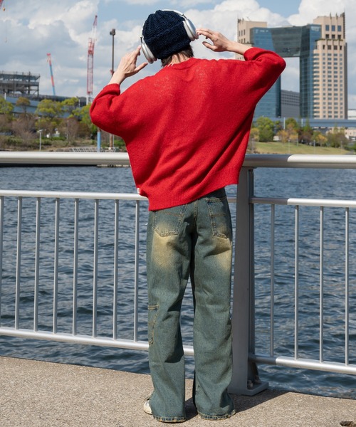 Perushu（ペルーシュ）の「リメイク風ステッチハートニット（その他トップス・メンズ・グレー/レッド/ネイビー・MEDIUM/LARGE）」の17枚目の写真