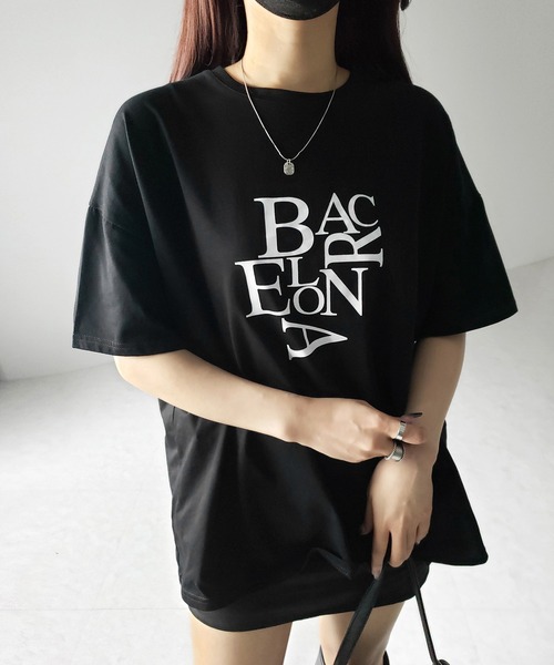 me+em select（ミームセレクト）の「【 ４color 】BACロゴレタリングビッグＴシャツ ／ BAG logo lettering big Tee（Tシャツ/カットソー・レディース・グレー/ホワイト/ブラック/ダークグレー・FREE）」の22枚目の写真