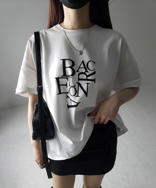 me+em select（ミームセレクト）の「【 ４color 】BACロゴレタリングビッグＴシャツ ／ BAG logo lettering big Tee（Tシャツ/カットソー・レディース・グレー/ホワイト/ブラック/ダークグレー・FREE）」の9枚目の写真