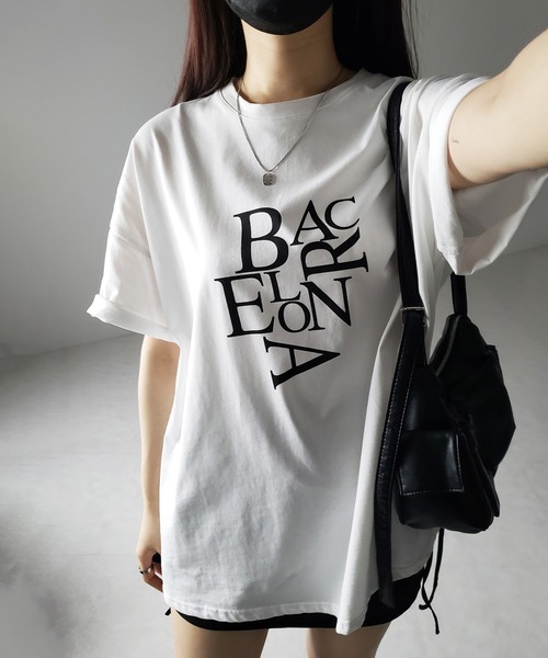 me+em select（ミームセレクト）の「【 ４color 】BACロゴレタリングビッグＴシャツ ／ BAG logo lettering big Tee（Tシャツ/カットソー・レディース・グレー/ホワイト/ブラック/ダークグレー・FREE）」の10枚目の写真