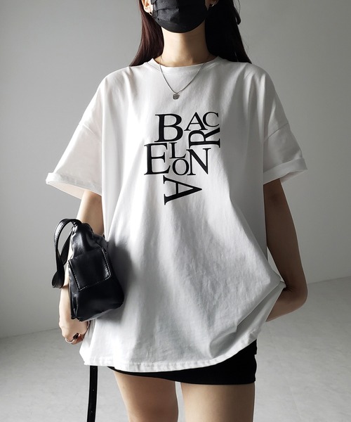 me+em select（ミームセレクト）の「【 ４color 】BACロゴレタリングビッグＴシャツ ／ BAG logo lettering big Tee（Tシャツ/カットソー・レディース・グレー/ホワイト/ブラック/ダークグレー・FREE）」の12枚目の写真