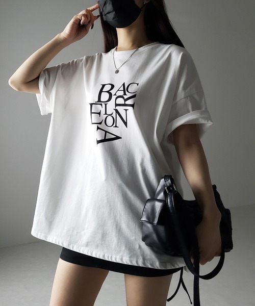 me+em select（ミームセレクト）の「【 ４color 】BACロゴレタリングビッグＴシャツ ／ BAG logo lettering big Tee（Tシャツ/カットソー・レディース・グレー/ホワイト/ブラック/ダークグレー・FREE）」の13枚目の写真