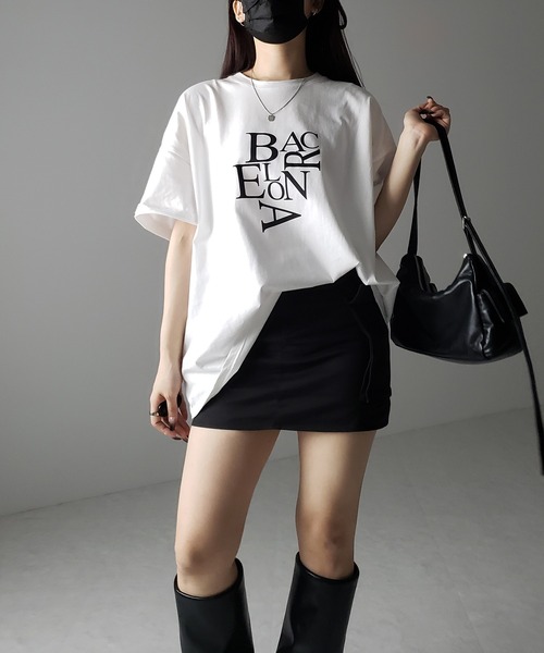 me+em select（ミームセレクト）の「【 ４color 】BACロゴレタリングビッグＴシャツ ／ BAG logo lettering big Tee（Tシャツ/カットソー・レディース・グレー/ホワイト/ブラック/ダークグレー・FREE）」の15枚目の写真