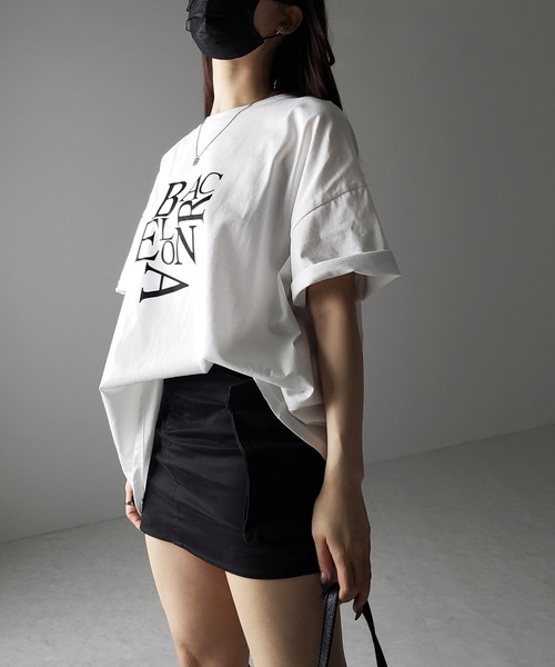 me+em select（ミームセレクト）の「【 ４color 】BACロゴレタリングビッグＴシャツ ／ BAG logo lettering big Tee（Tシャツ/カットソー・レディース・グレー/ホワイト/ブラック/ダークグレー・FREE）」の16枚目の写真