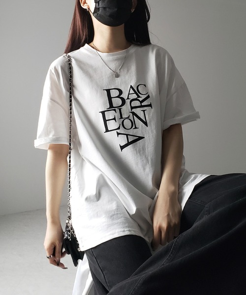 me+em select（ミームセレクト）の「【 ４color 】BACロゴレタリングビッグＴシャツ ／ BAG logo lettering big Tee（Tシャツ/カットソー・レディース・グレー/ホワイト/ブラック/ダークグレー・FREE）」の19枚目の写真