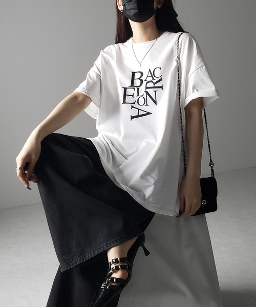 me+em select（ミームセレクト）の「【 ４color 】BACロゴレタリングビッグＴシャツ ／ BAG logo lettering big Tee（Tシャツ/カットソー・レディース・グレー/ホワイト/ブラック/ダークグレー・FREE）」の20枚目の写真