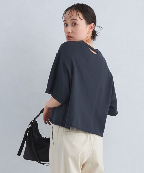 green label relaxing(グリーンレーベルリラクシング)の「裏毛 スラッシュ プルオーバー(スウェット・レディース・グレー/ネイビー/ホワイト・FREE)」の4枚目の写真