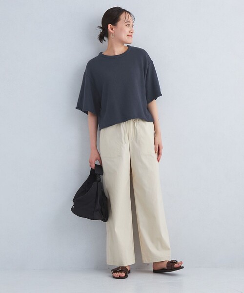 green label relaxing(グリーンレーベルリラクシング)の「裏毛 スラッシュ プルオーバー(スウェット・レディース・グレー/ネイビー/ホワイト・FREE)」の5枚目の写真