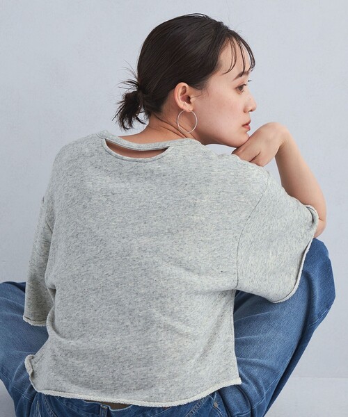 green label relaxing(グリーンレーベルリラクシング)の「裏毛 スラッシュ プルオーバー(スウェット・レディース・グレー/ネイビー/ホワイト・FREE)」の7枚目の写真