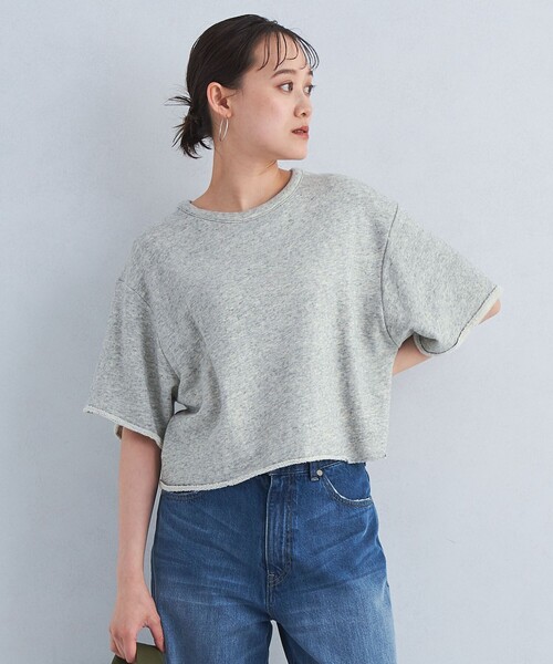 green label relaxing(グリーンレーベルリラクシング)の「裏毛 スラッシュ プルオーバー(スウェット・レディース・グレー/ネイビー/ホワイト・FREE)」の8枚目の写真