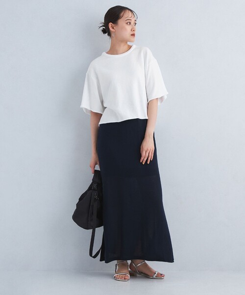 green label relaxing(グリーンレーベルリラクシング)の「裏毛 スラッシュ プルオーバー(スウェット・レディース・グレー/ネイビー/ホワイト・FREE)」の10枚目の写真