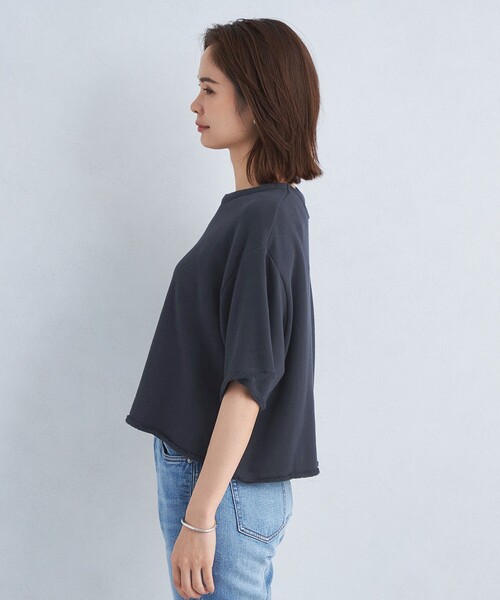 green label relaxing(グリーンレーベルリラクシング)の「裏毛 スラッシュ プルオーバー(スウェット・レディース・グレー/ネイビー/ホワイト・FREE)」の14枚目の写真