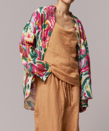 IENA LA BOUCLE DEVEAUX ペイントフラワーギャザーシャツ