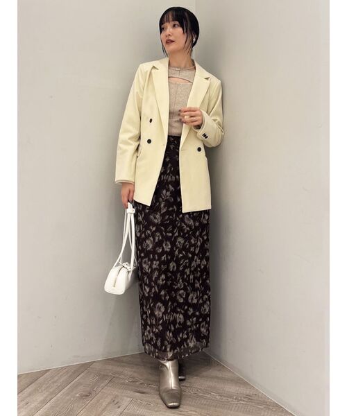 LAGUNAMOON(ラグナムーン)の「フラワーパターンチュールスカート(スカート・レディース・アイボリー/ブラウン・SMALL/MEDIUM)」の3枚目の写真