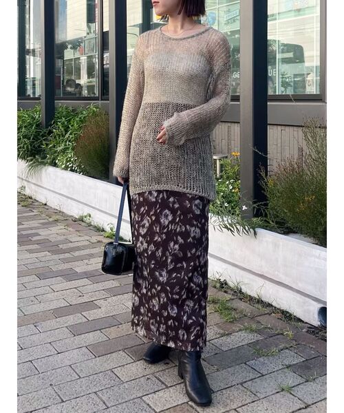 LAGUNAMOON(ラグナムーン)の「フラワーパターンチュールスカート(スカート・レディース・アイボリー/ブラウン・SMALL/MEDIUM)」の7枚目の写真