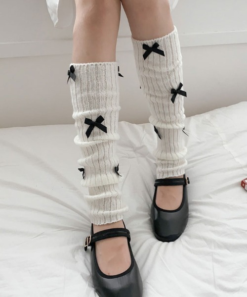 HEIHEI リボン レッグウォーマー バレエコア HEIHEI リボン レッグウォーマー バレエコア