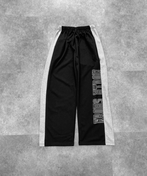 LVEU.(ラブユ.)の「【LVEU.】フォントロゴカジュアルスウェットパンツ / ボトムス パンツ スウェット ロゴ 配色 バイカラー カレッジ カジュアル ブラック カーキ ZOZOTOWN限定(スウェットパンツ・レディース・ブラック/カーキ・FREE)」の3枚目の写真