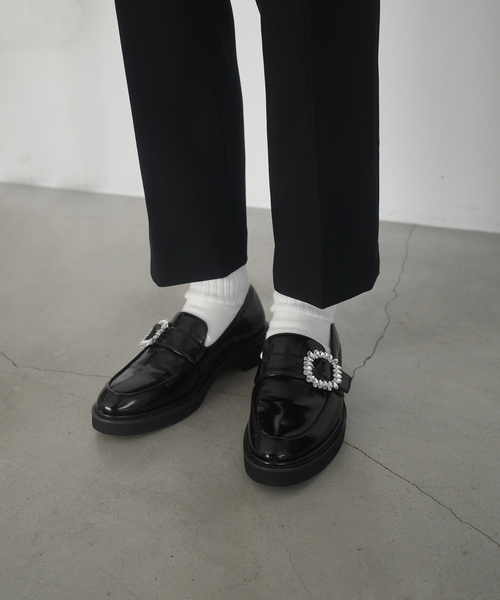 SLOBE IENA（スローブイエナ）の「SLOBE ビジューローファー（ローファー・レディース・ブラック・22.5cm/23cm/23.5cm/24cm/24.5cm）」の21枚目の写真