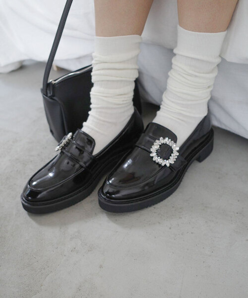 SLOBE IENA（スローブイエナ）の「SLOBE ビジューローファー（ローファー・レディース・ブラック・22.5cm/23cm/23.5cm/24cm/24.5cm）」の17枚目の写真