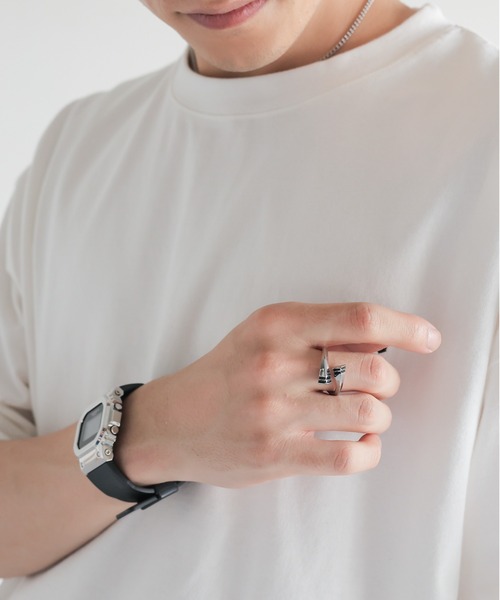 RAGEBLUE(レイジブルー)の「メタルデザインリング(リング・メンズ・その他1/ホワイト・FREE)」の6枚目の写真